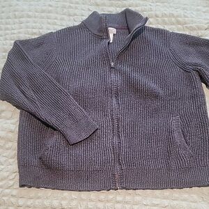 L.L. Bean Charcoal Knit Zip-Up Sweater